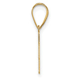 14k Yellow Gold Initial F Pendant, Polished Block Letter Charm, Unisex Monogram Jewelry