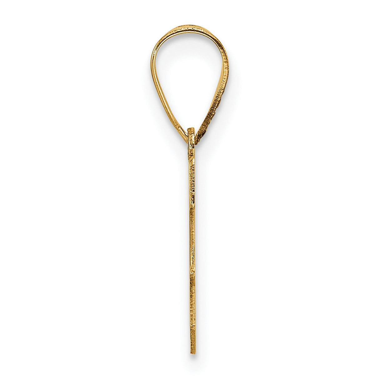 14k Yellow Gold Letter G Pendant, Polished Alphabet Charm, Unisex Initial Jewelry