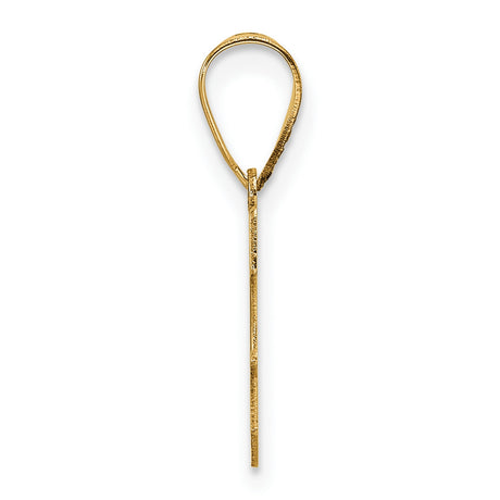 14k Yellow Gold Letter G Pendant, Polished Alphabet Charm, Unisex Initial Jewelry