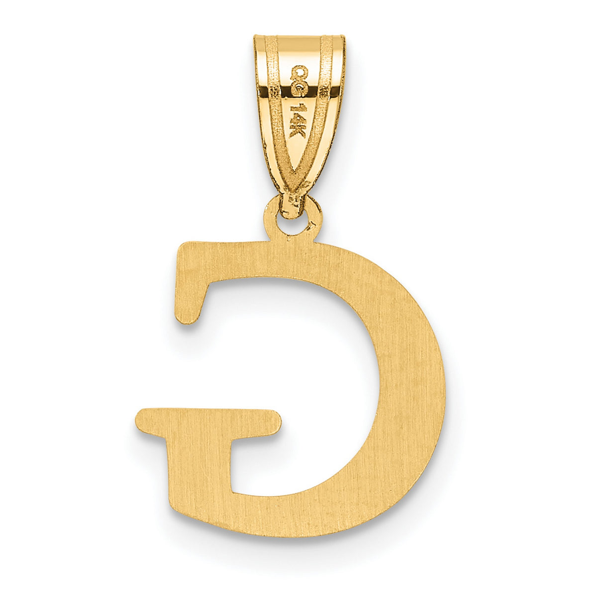 14k Yellow Gold Letter G Pendant, Polished Alphabet Charm, Unisex Initial Jewelry