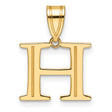 14k Yellow Gold Letter H Pendant Charm, Polished Block Initial Design for Women or Unisex Wear