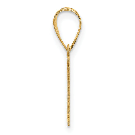 14k Yellow Gold Initial I Pendant Charm, Polished Block Letter, Unisex Monogram Jewelry