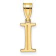14k Yellow Gold Initial I Pendant Charm, Polished Block Letter, Unisex Monogram Jewelry
