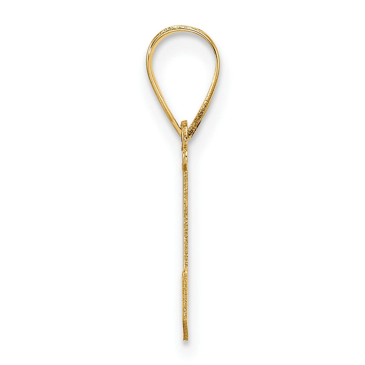 14k Yellow Gold Initial L Pendant, Polished Block Letter Charm for Women or Unisex Wear