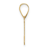 14k Yellow Gold Initial L Pendant, Polished Block Letter Charm for Women or Unisex Wear