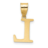 14k Yellow Gold Initial L Pendant, Polished Block Letter Charm for Women or Unisex Wear