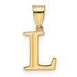 14k Yellow Gold Initial L Pendant, Polished Block Letter Charm for Women or Unisex Wear