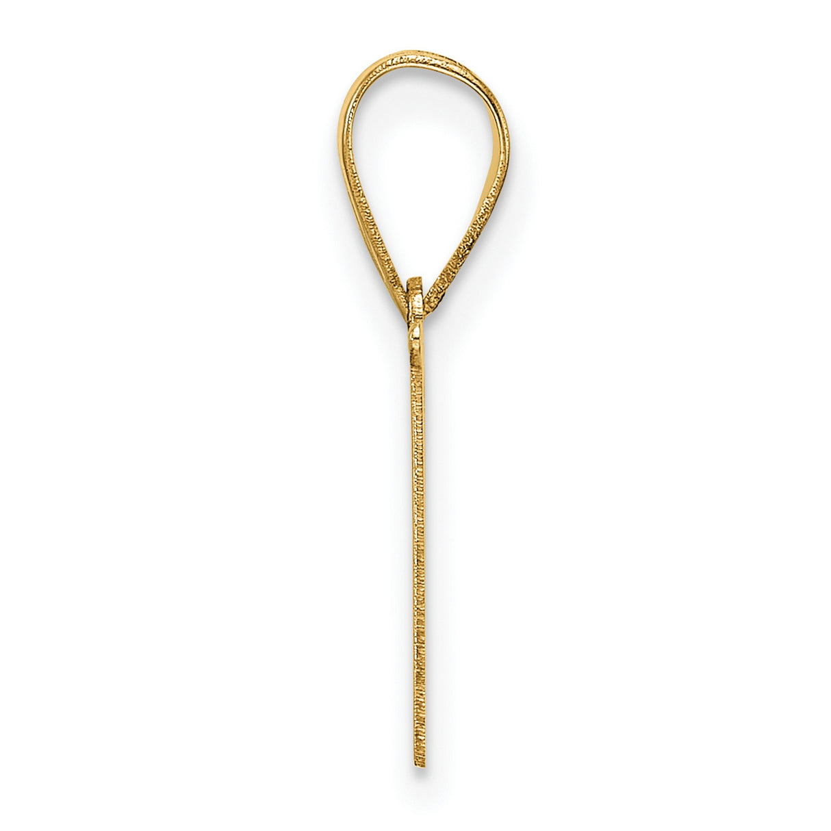 14k Yellow Gold Initial M Pendant, Polished Block Letter Charm, Unisex Alphabet Jewelry