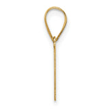 14k Yellow Gold Initial M Pendant, Polished Block Letter Charm, Unisex Alphabet Jewelry