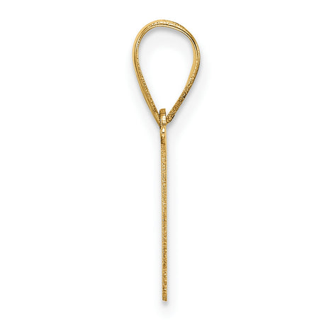 14k Yellow Gold Initial M Pendant, Polished Block Letter Charm, Unisex Alphabet Jewelry