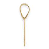 14k Yellow Gold Letter N Pendant, Polished Block Initial Charm with Sleek Bail