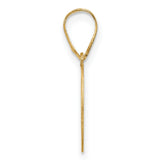 14k Yellow Gold Letter O Pendant Charm, Polished Open Design Alphabet Jewelry for Women