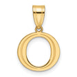 14k Yellow Gold Letter O Pendant Charm, Polished Open Design Alphabet Jewelry for Women