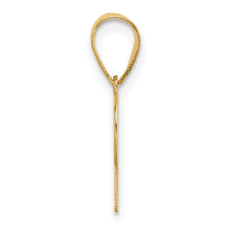 14k Yellow Gold Initial Pendant, Polished Letter P Charm, Dainty Monogram Jewelry for Women