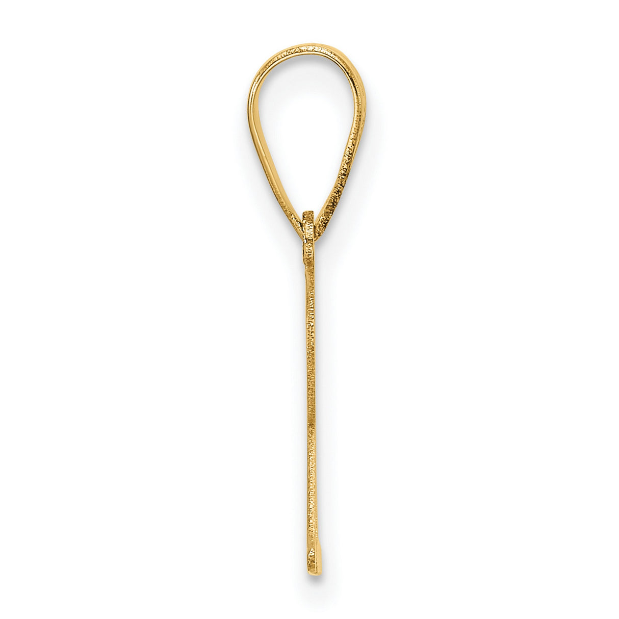 14k Yellow Gold Letter R Pendant, Polished Serif Initial Charm for Women or Unisex Wear