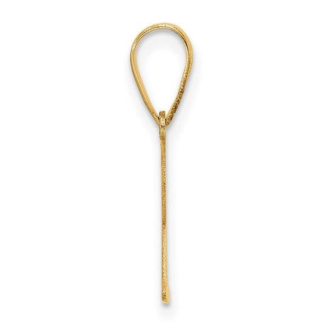 14k Yellow Gold Letter R Pendant, Polished Serif Initial Charm for Women or Unisex Wear