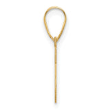 14k Yellow Gold Letter S Pendant Charm, Polished Block Initial for Women or Unisex Wear