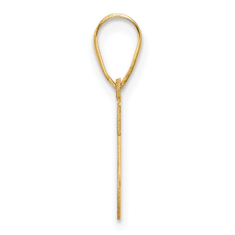 14k Yellow Gold Letter S Pendant Charm, Polished Block Initial for Women or Unisex Wear