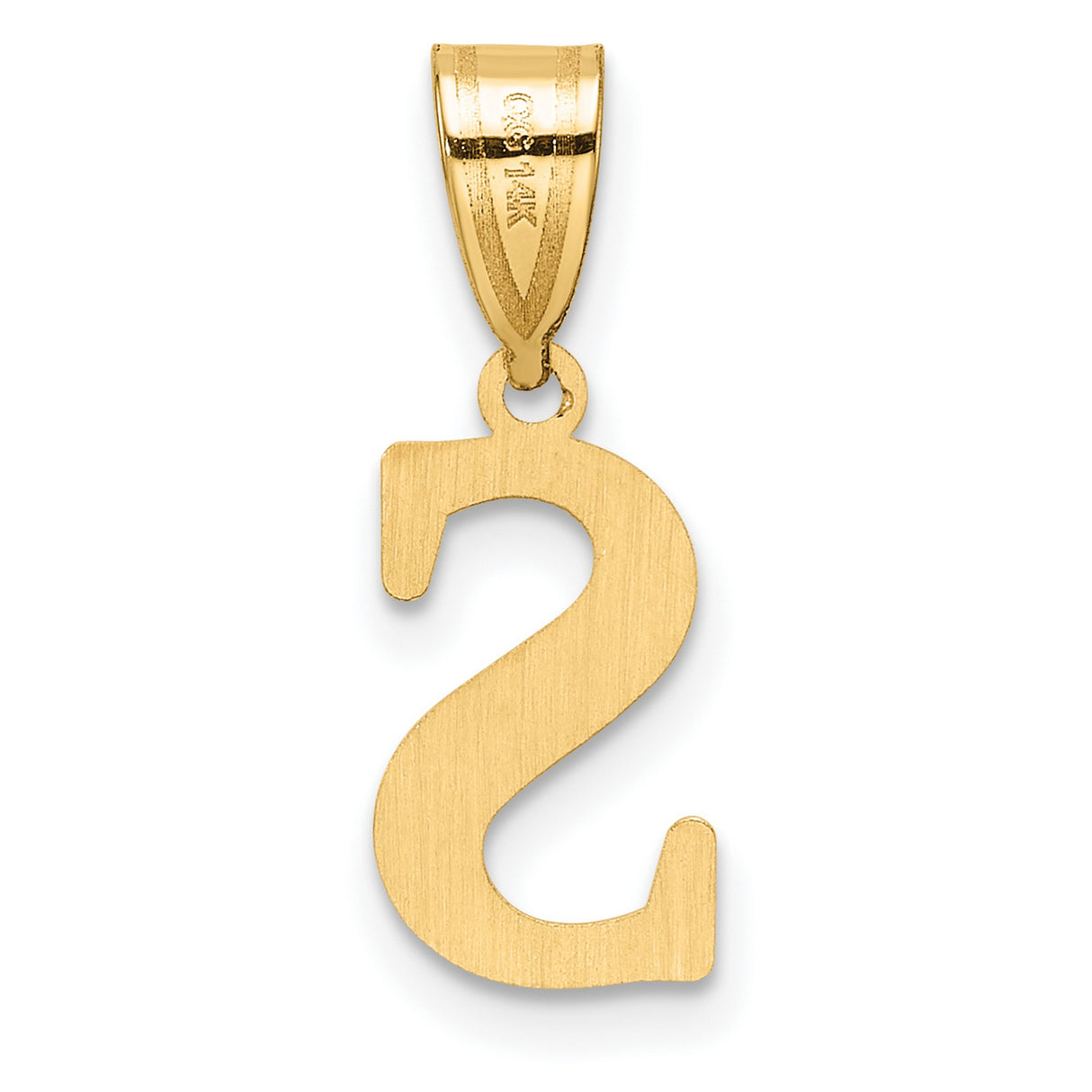 14k Yellow Gold Letter S Pendant Charm, Polished Block Initial for Women or Unisex Wear