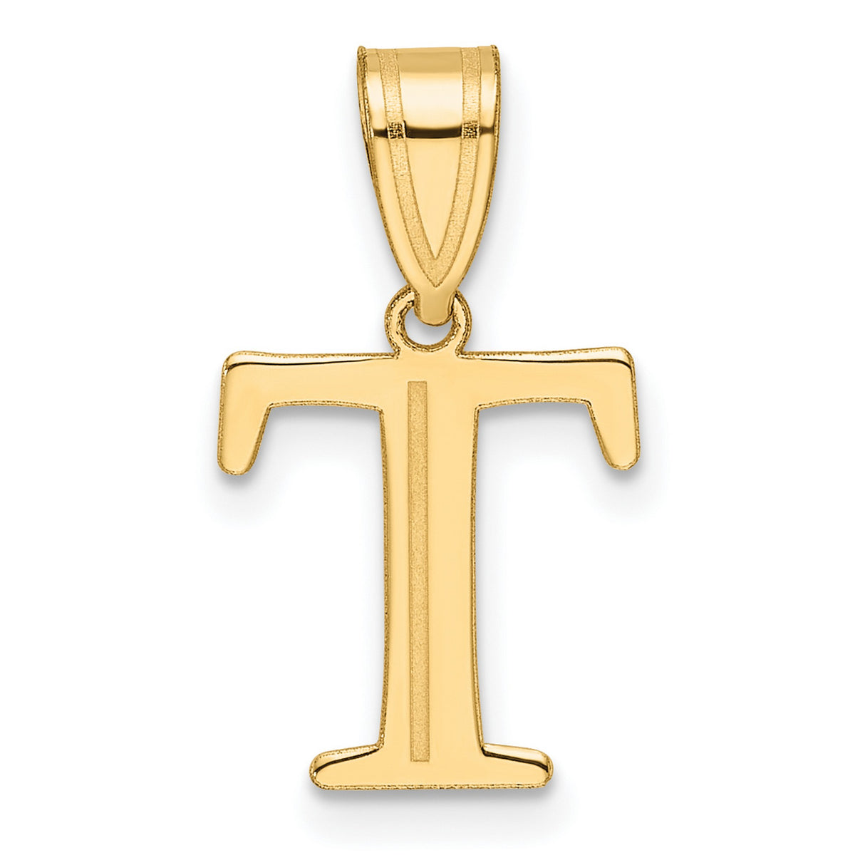 14k Yellow Gold Tau Cross Pendant, Saint Francis Christian Religious Charm for Men and Women