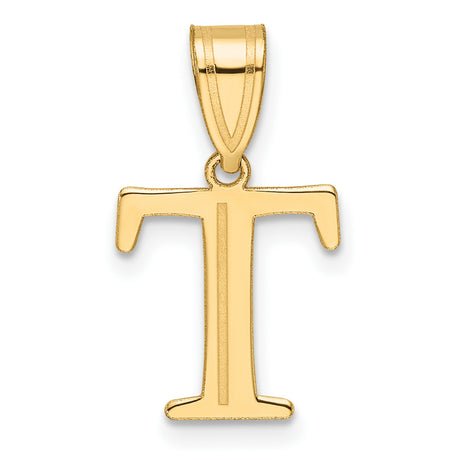 14k Yellow Gold Tau Cross Pendant, Saint Francis Christian Religious Charm for Men and Women