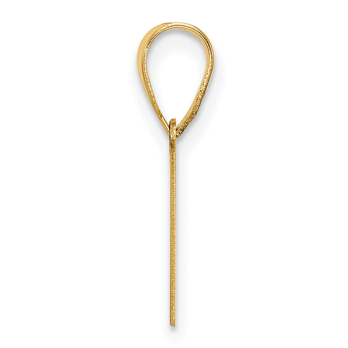 14k Yellow Gold Letter V Pendant Charm, Polished Modern Initial Jewelry for Women or Unisex Wear