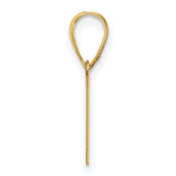 14k Yellow Gold Letter V Pendant Charm, Polished Modern Initial Jewelry for Women or Unisex Wear