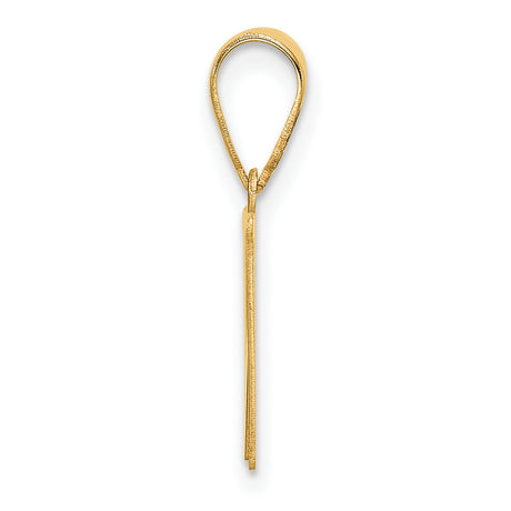 14k Yellow Gold Letter W Pendant Charm, Bold Uppercase Block Initial for Women or Unisex Wear