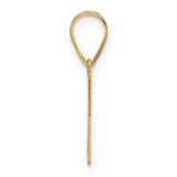 Polished Etched Letter X Initial Charm Pendant in Real 14k Yellow Gold