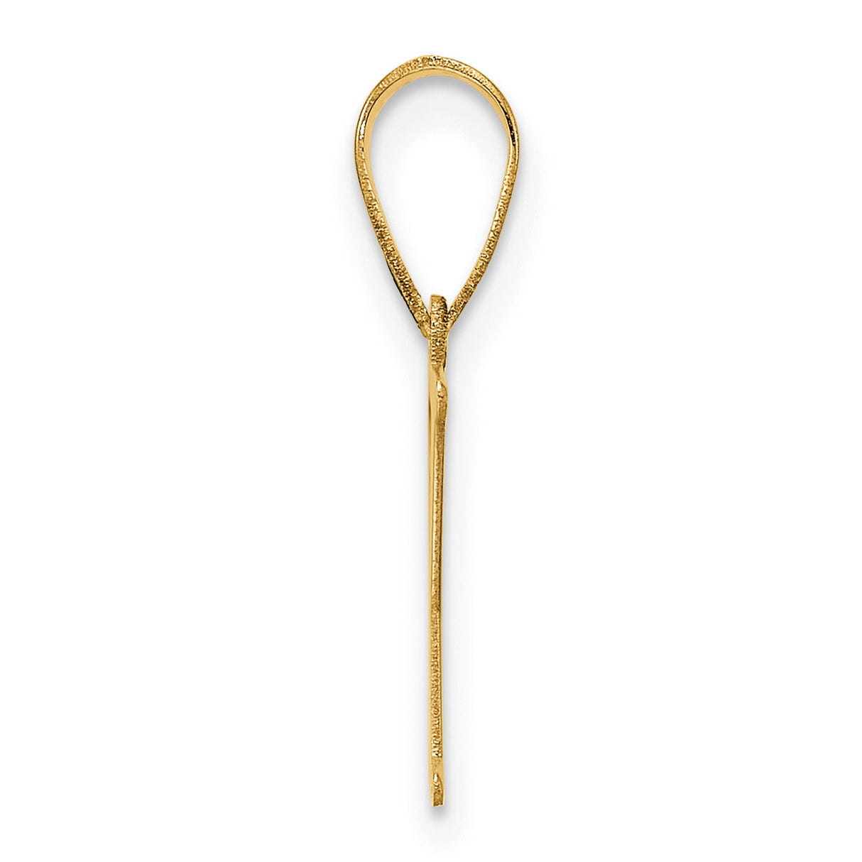 Polished Etched Letter Y Initial Charm Pendant in Real 14k Yellow Gold