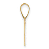 Polished Etched Letter Y Initial Charm Pendant in Real 14k Yellow Gold