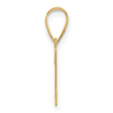 Polished Etched Letter Z Initial Charm Pendant in Real 14k Yellow Gold