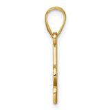 14k Yellow Gold Initial A Pendant, Script Letter Charm for Women or Unisex Wear