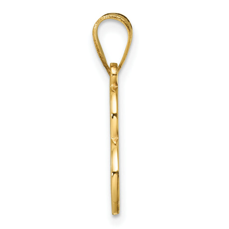 14k Yellow Gold Script Initial E Pendant, Cursive Letter Charm, Monogram Jewelry for Women