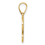 14k Yellow Gold Letter G Pendant, Script Initial Charm in Cursive Style