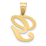 14k Yellow Gold Letter G Pendant, Script Initial Charm in Cursive Style