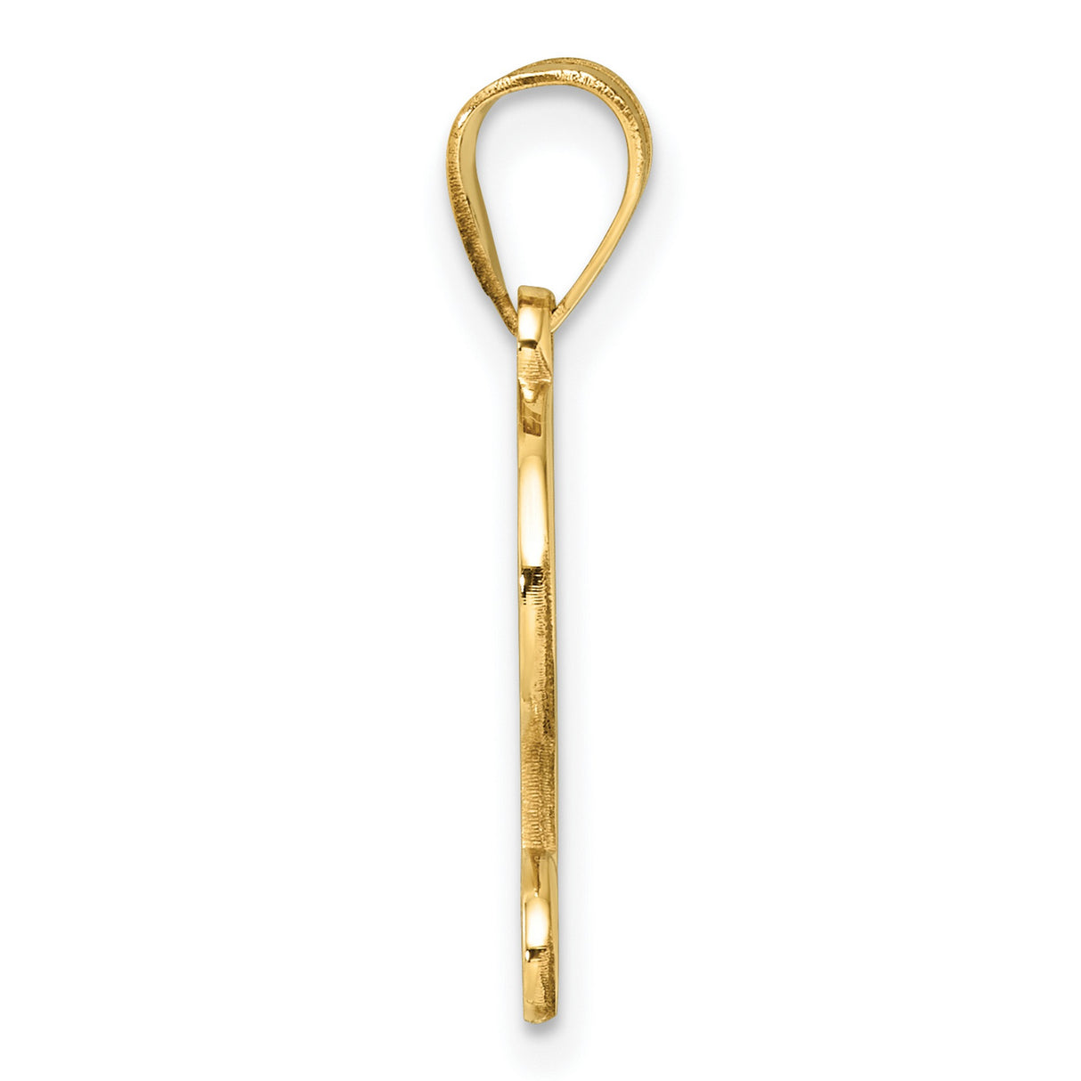 14k Yellow Gold Script Letter L Pendant, Cursive Alphabet Charm for Women