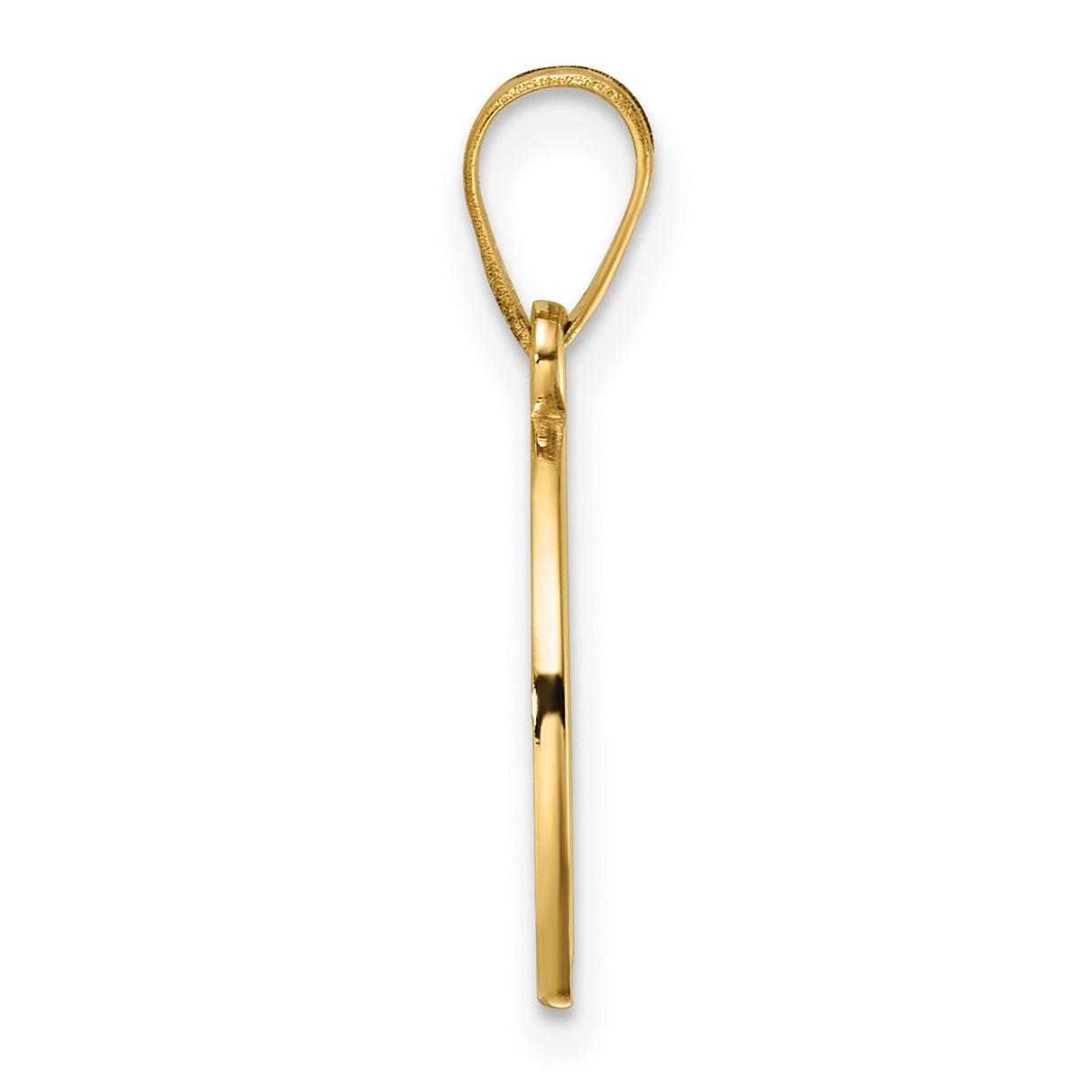 14k Yellow Gold Script Letter G Pendant, Polished Cursive Initial Charm for Women