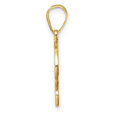 Script Letter P Initial Charm Pendant in Real 14k Yellow Gold