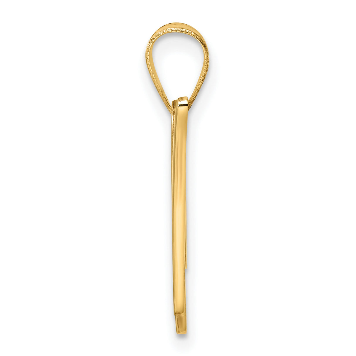 14k Yellow Gold Script Initial Pendant, Letter W, Dainty Monogram Charm for Women or Unisex Wear