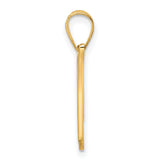 14k Yellow Gold Script Initial Pendant, Letter W, Dainty Monogram Charm for Women or Unisex Wear