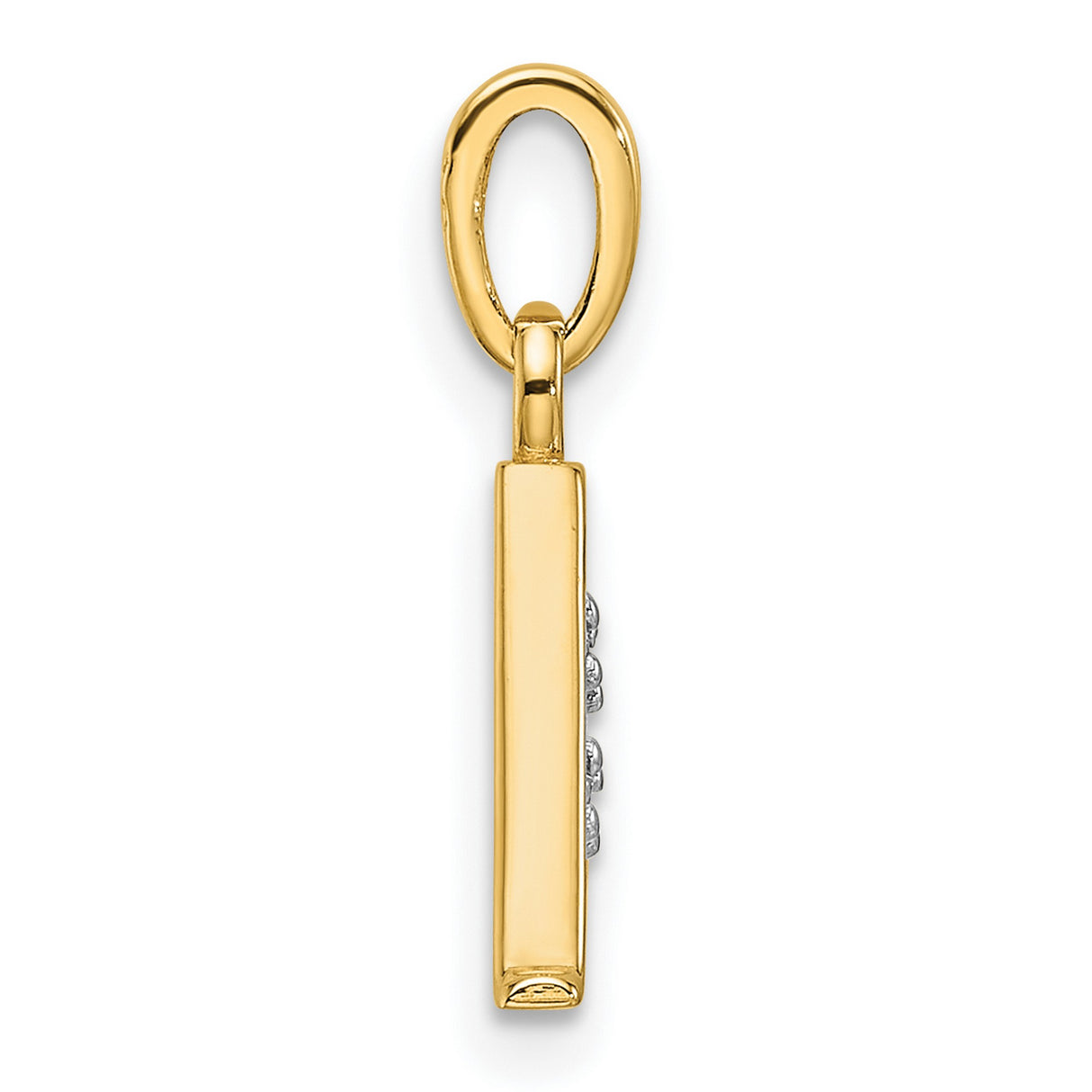 14k Multi-Tone Gold Letter A Pendant with Textured Design and Diamond-Cut Accents