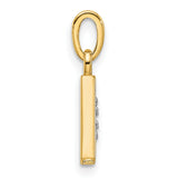 14k Multi-Tone Gold Letter A Pendant with Textured Design and Diamond-Cut Accents