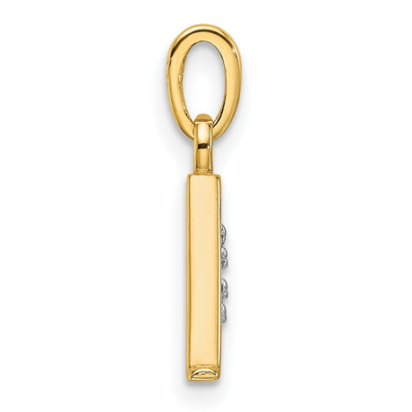 14k Multi-Tone Gold Letter A Pendant with Textured Design and Diamond-Cut Accents