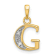 Diamond Letter G Initial Charm Pendant in Real 14k Multi-Tone Gold
