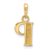 14k Multi-Tone Gold Letter P Pendant with Diamond Accents, Two-Tone Initial Charm for Women