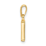 14k Multi-Tone Gold Letter R Pendant with Diamond Accents, Rhodium Detail, Polished Finish