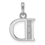 14k White Gold Diamond Accent Letter D Pendant Charm, Custom Initial Jewelry for Women