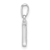 14k White Gold Initial Pendant with Diamond, Script Letter E Charm for Women