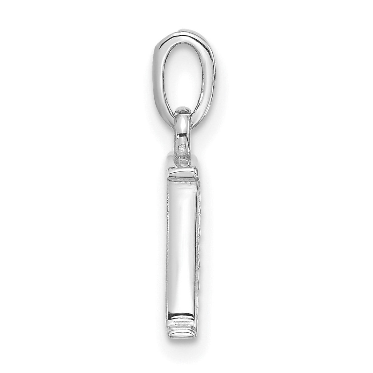 Diamond Letter K Initial Charm Pendant in Real 14k White Gold